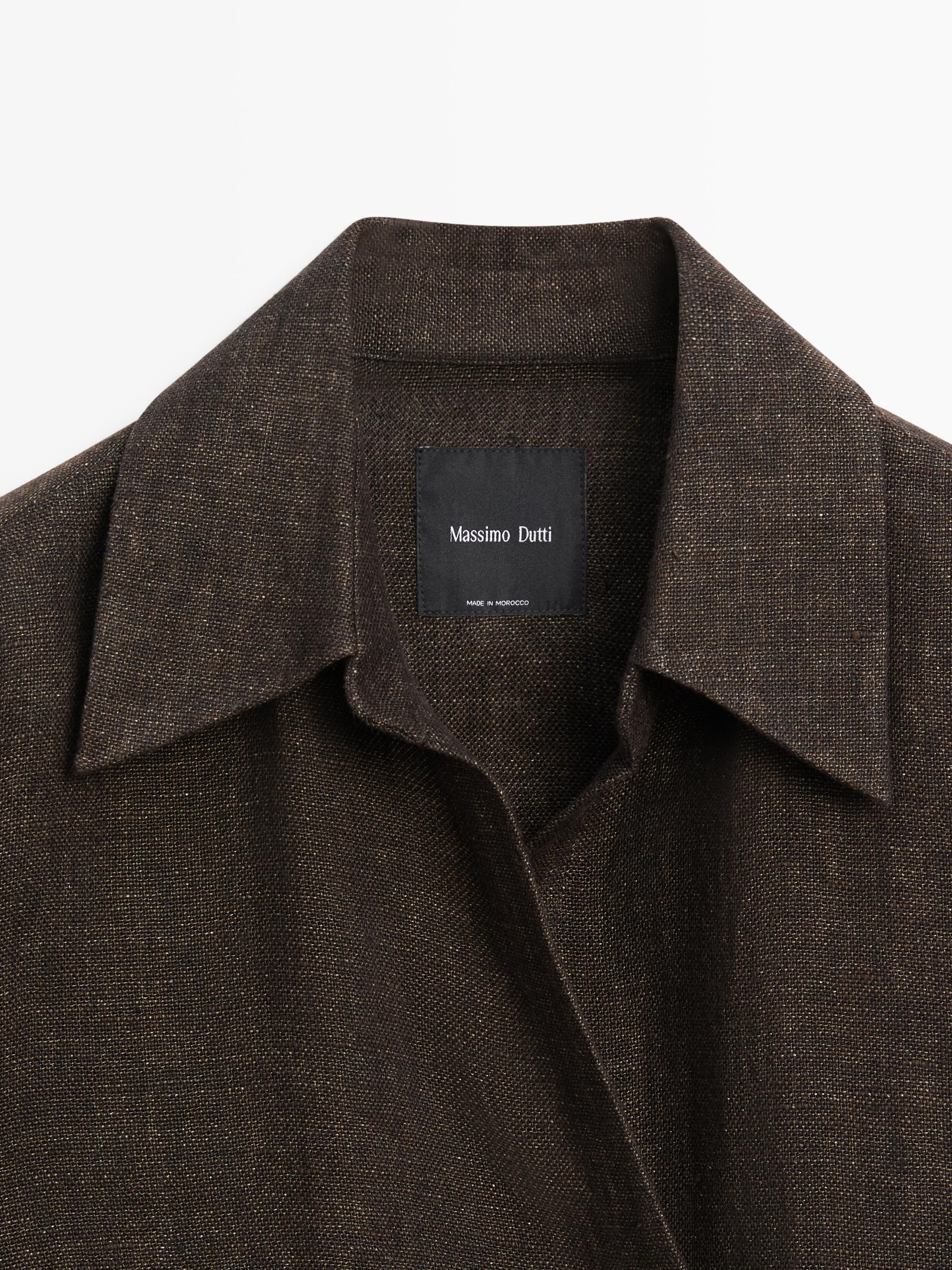Total look melange linen overshirt